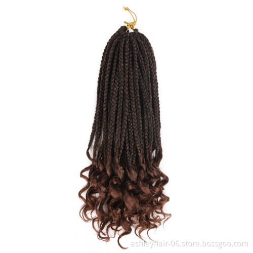 18 Inch Popular Curly End 3D Split Twist 100% Synthetic Hair Box Braid Crochet